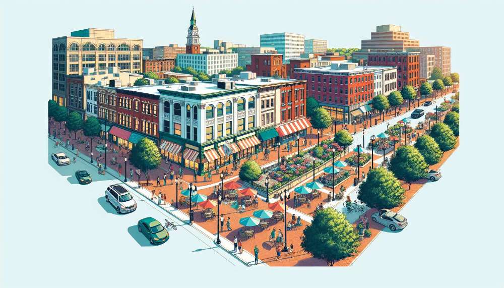 A vibrant street scene in Norfolk