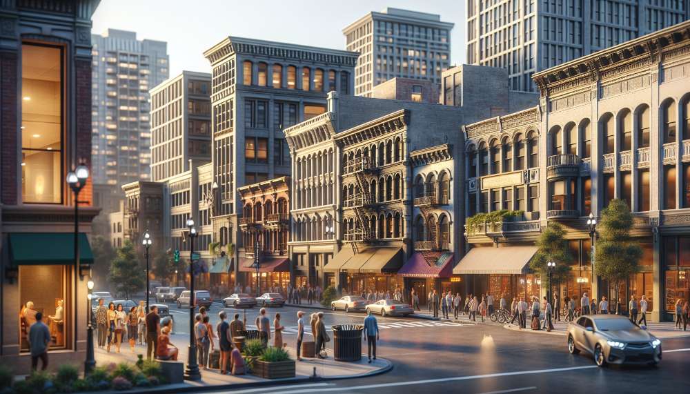 A vibrant street scene in Novato