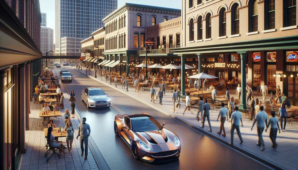 A vibrant street scene in Jacksonville