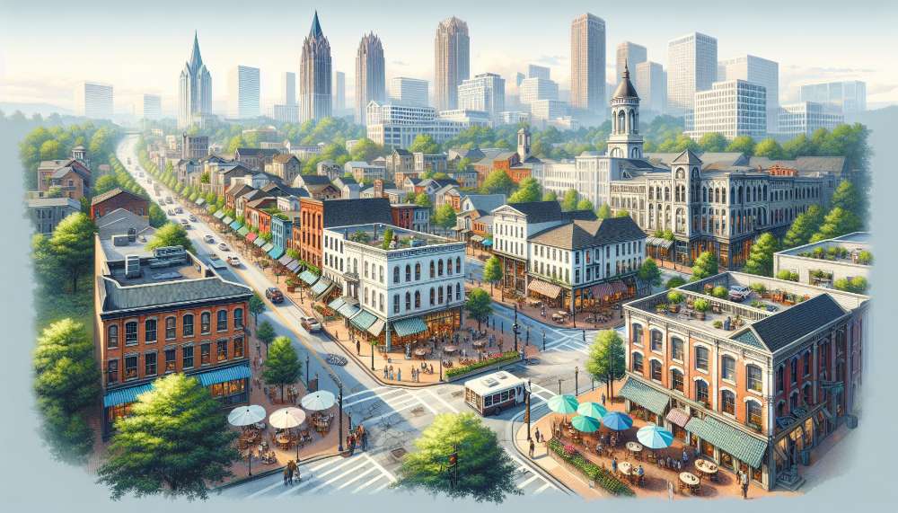 A vibrant street scene in Olde Ivy