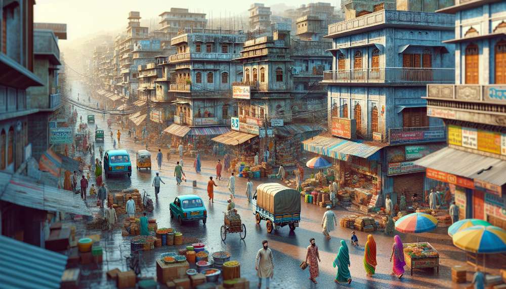 A vibrant street scene in Sudhowala