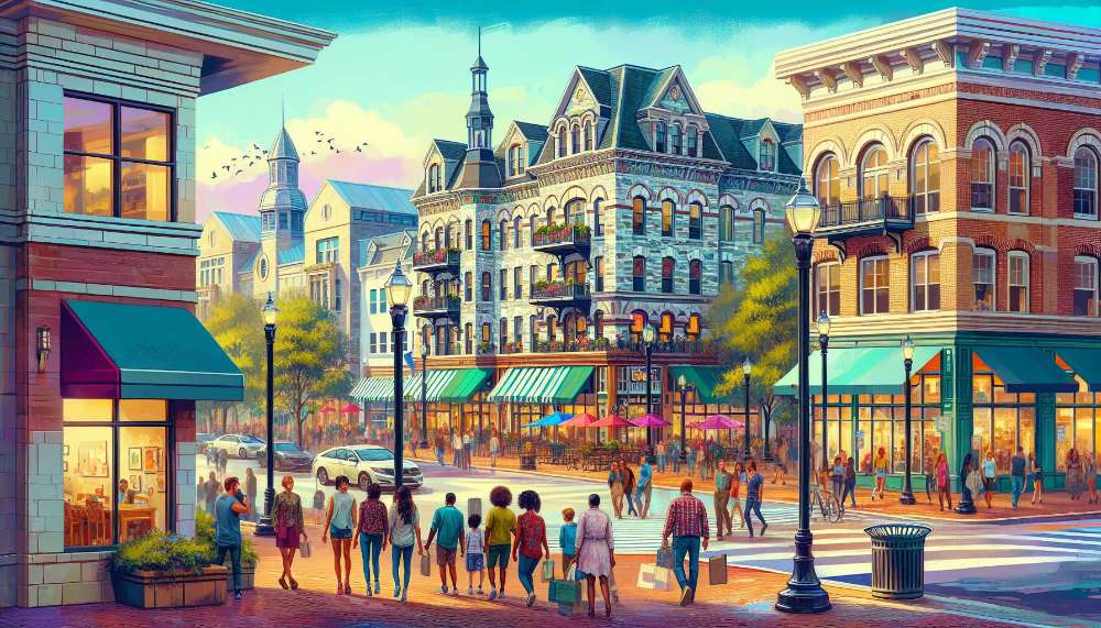 A vibrant street scene in Silver Spring