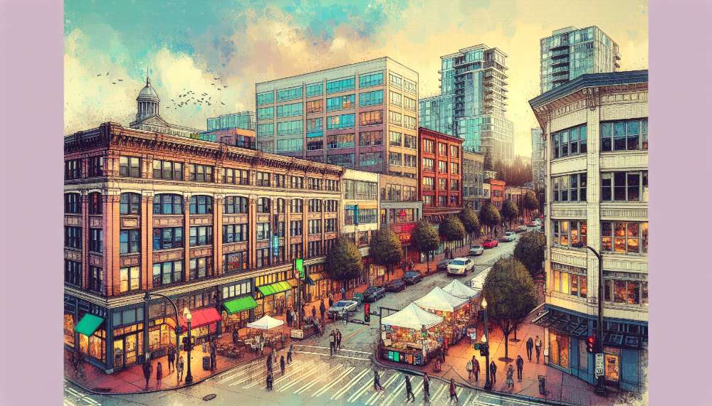 A vibrant street scene in Fremont