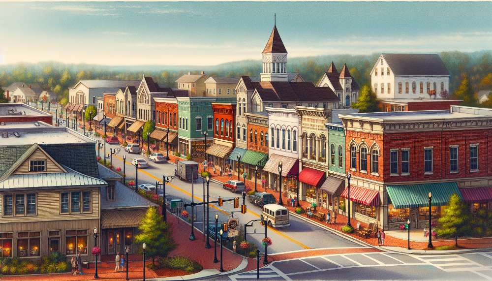 A vibrant street scene in Loganville