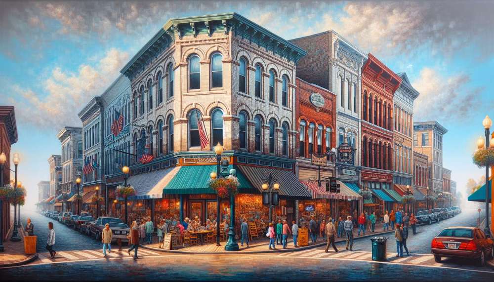 A vibrant street scene in Cherokee Station