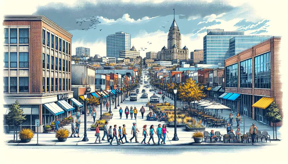 A vibrant street scene in Ken-Mar