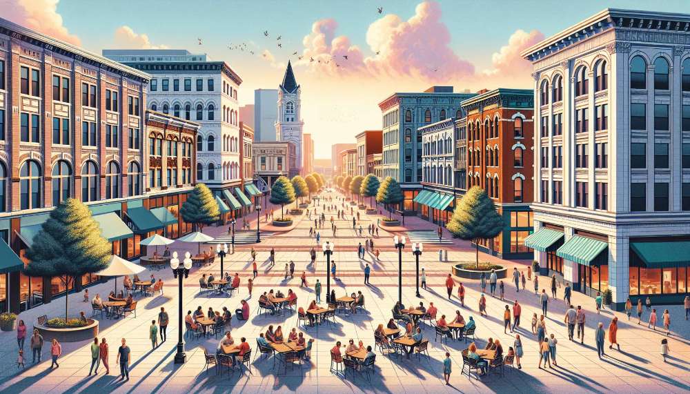 A vibrant street scene in Kentucky