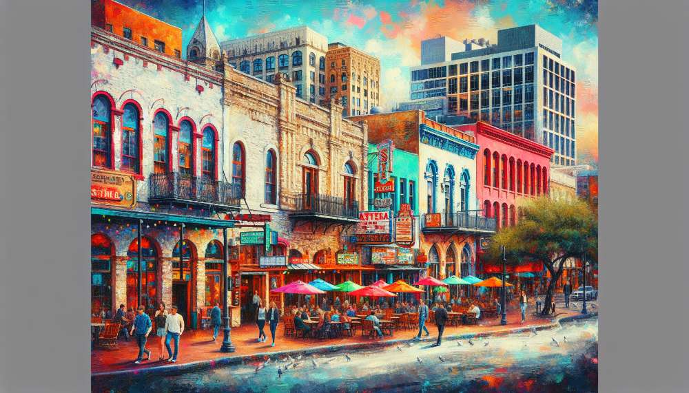 A vibrant street scene in Guadalupe Westside