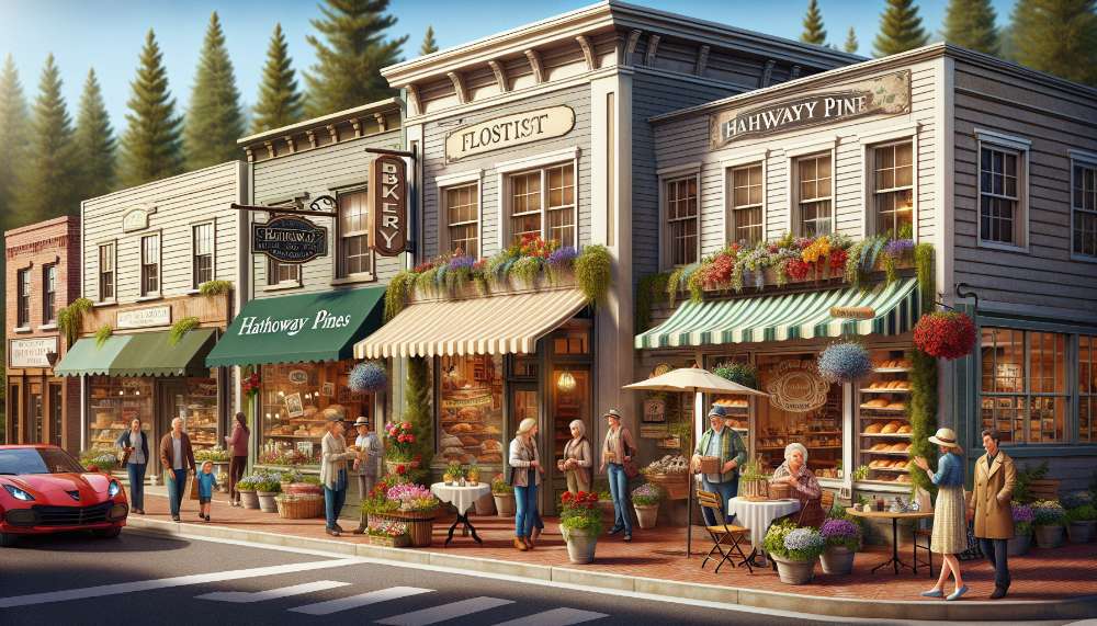 A vibrant street scene in Hathaway Pines