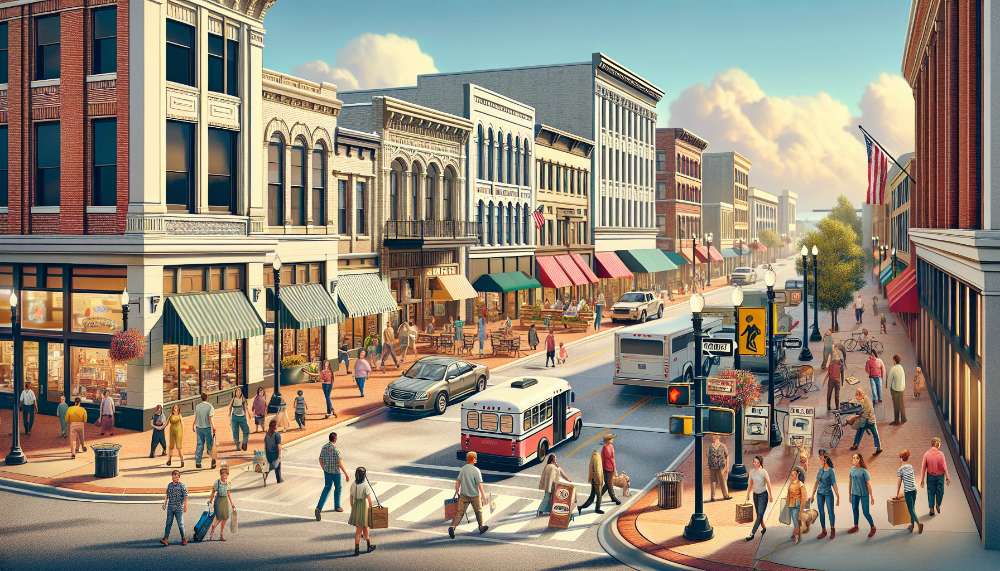 A vibrant street scene in Marion