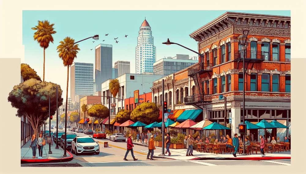 A vibrant street scene in Lincoln Heights