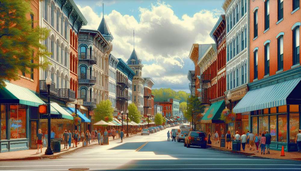 A vibrant street scene in Statesboro