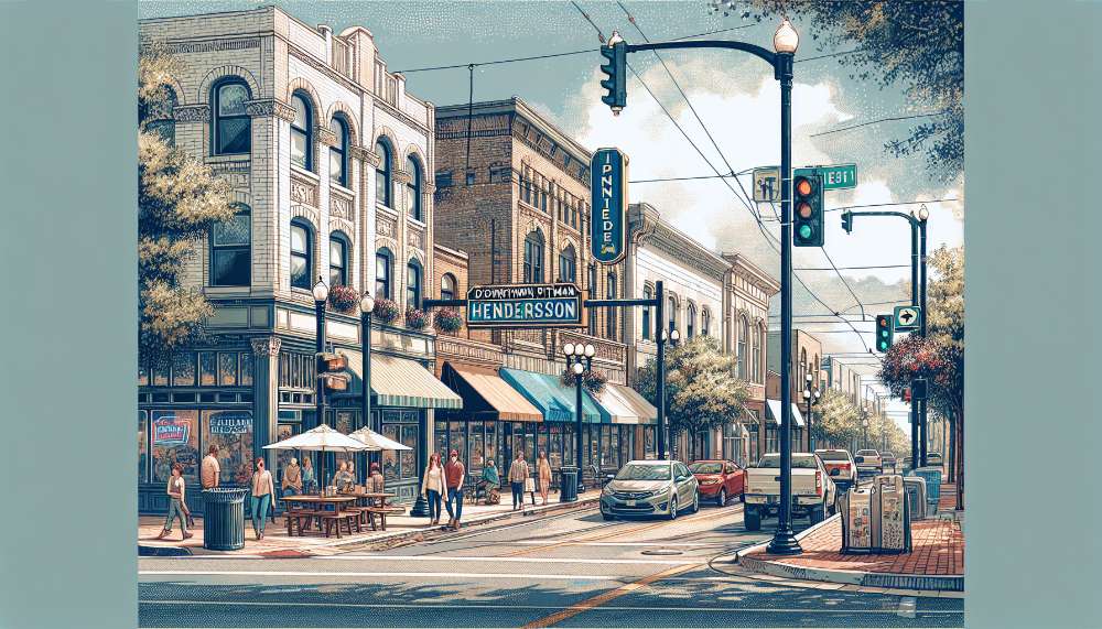 A vibrant street scene in Pittmann