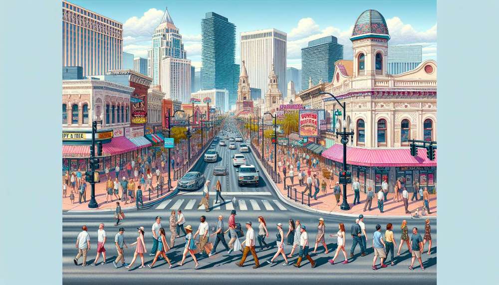 A vibrant street scene in North Las Vegas