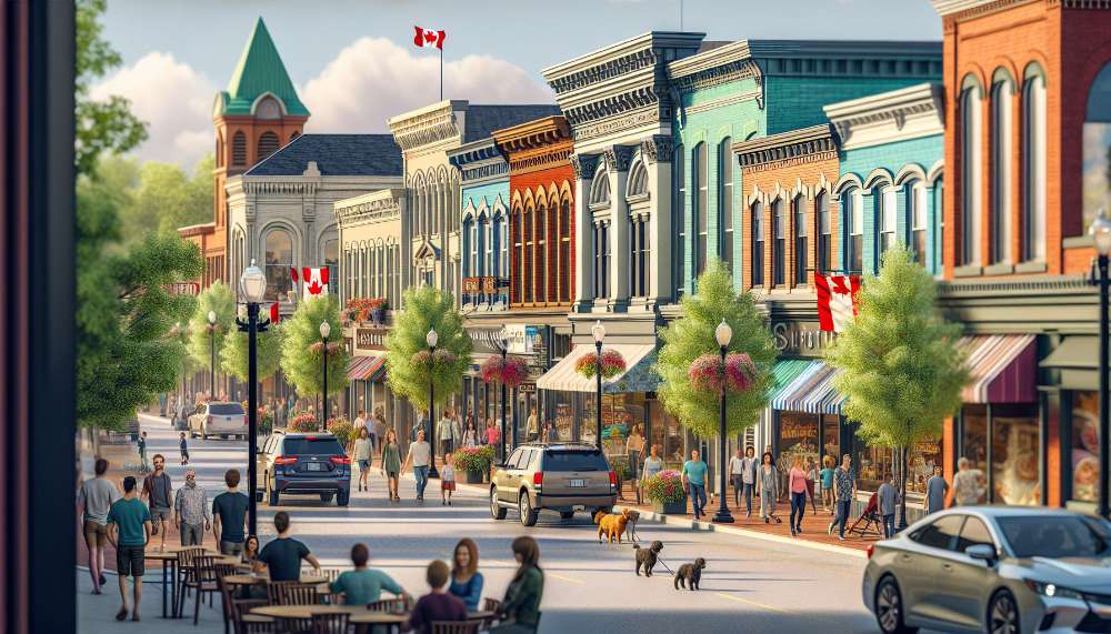 A vibrant street scene in Huron Heights