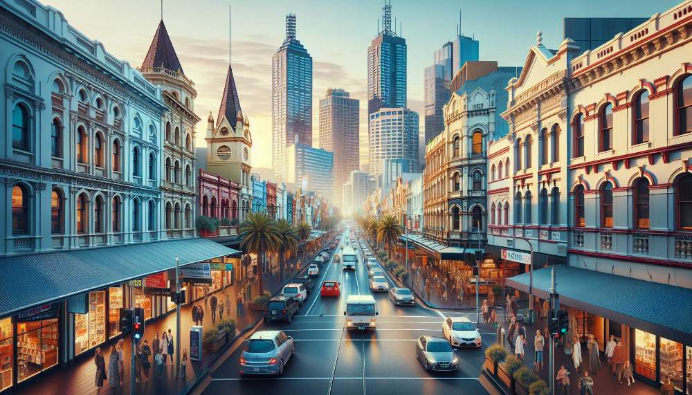 A vibrant street scene in North Melbourne