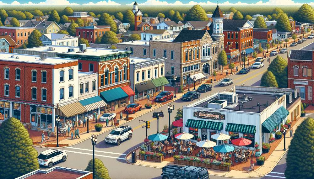 A vibrant street scene in Owosso