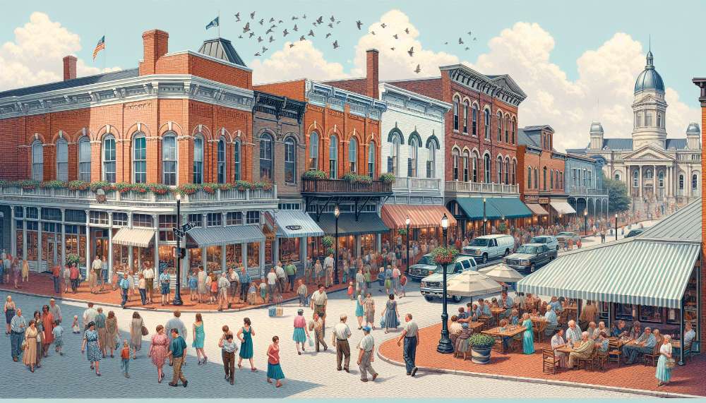 A vibrant street scene in Nicholasville