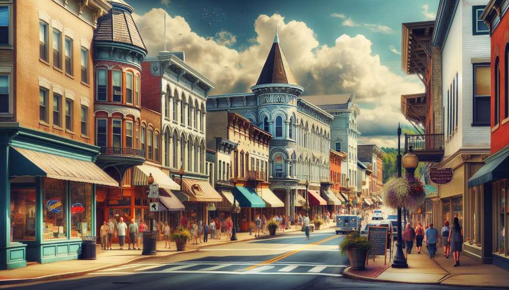 A vibrant street scene in Ballston Spa