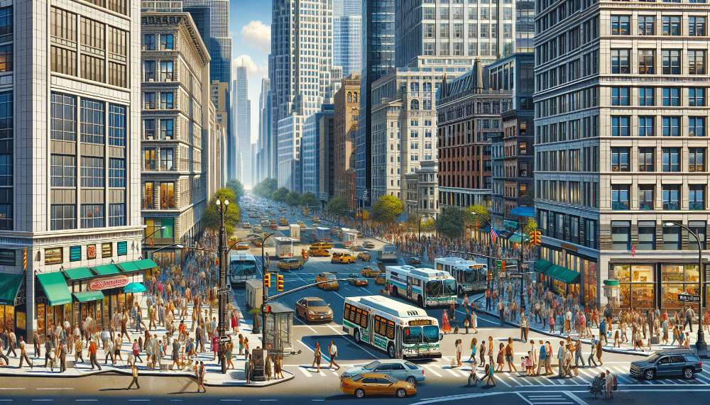 A vibrant street scene in Civic Center