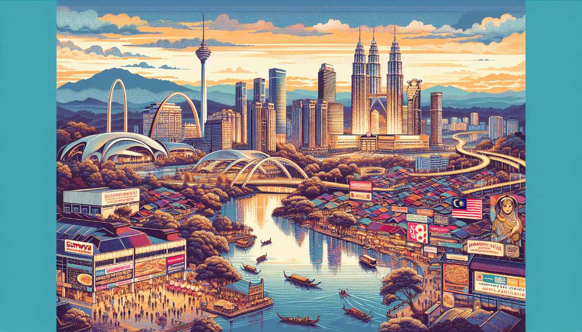 A vibrant street scene in Petaling Jaya