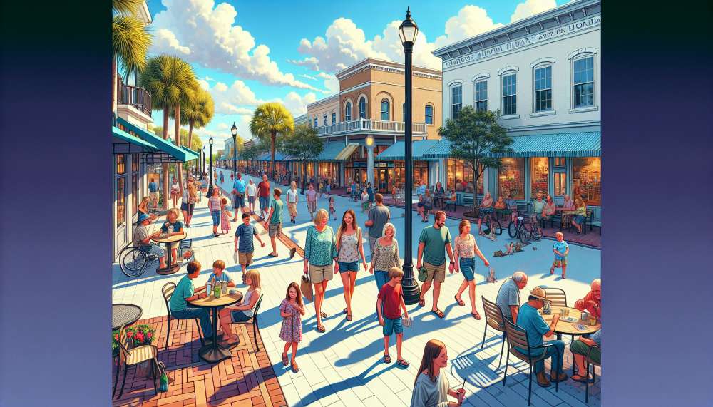 A vibrant street scene in Ambrose Hull Grant