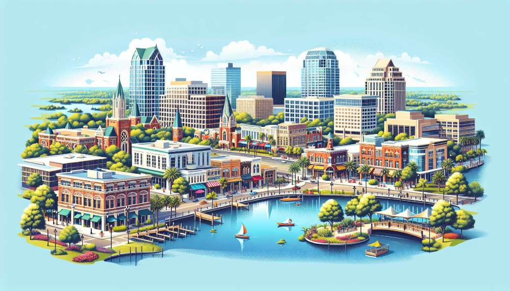 A vibrant street scene in Orlando