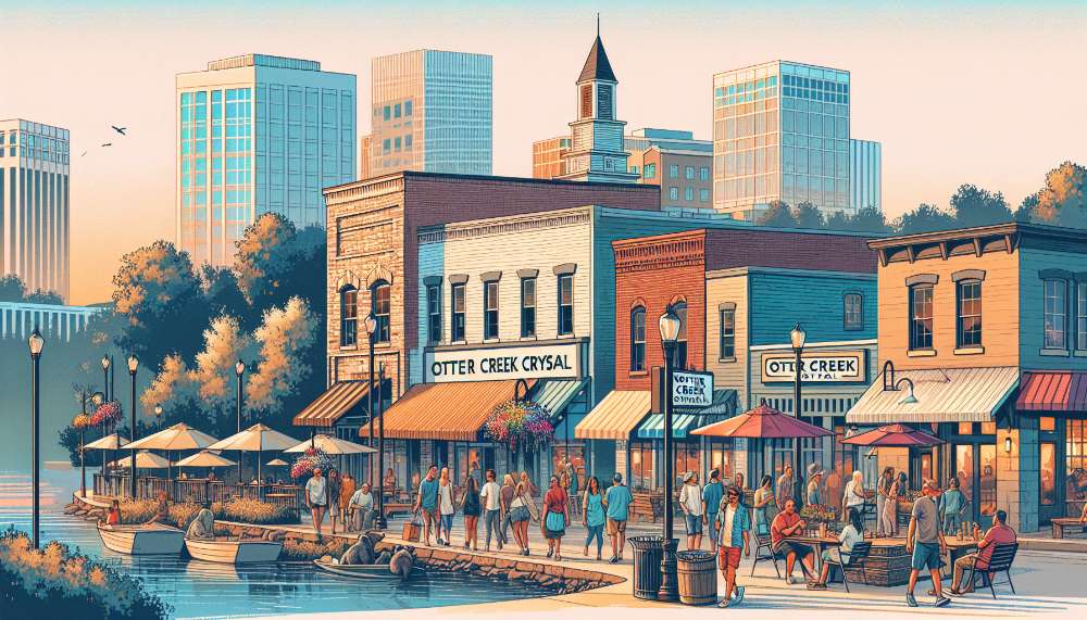 A vibrant street scene in Otter Creek Crystal