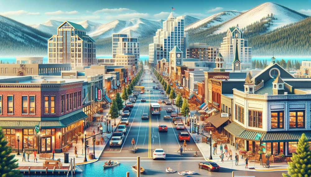 A vibrant street scene in Reno