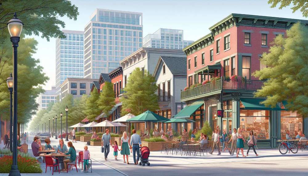 A vibrant street scene in Sugar House