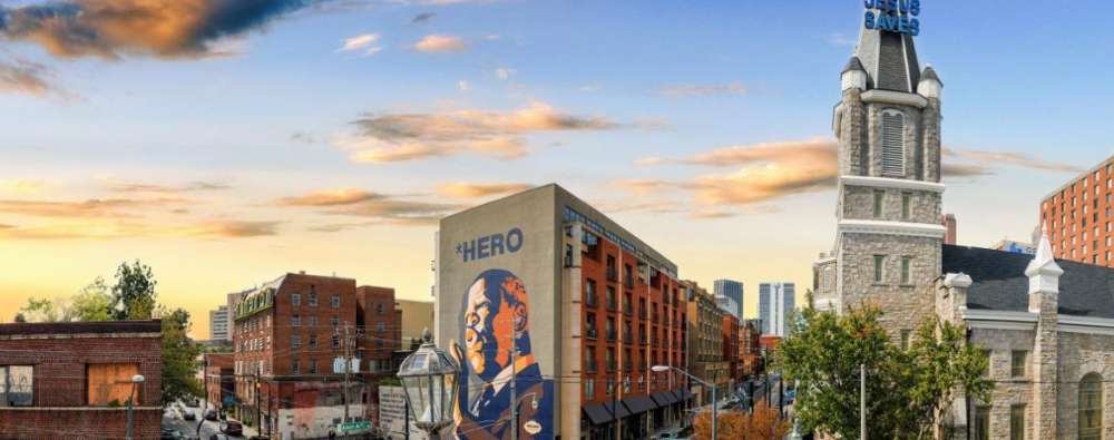 A vibrant street scene in Atlanta