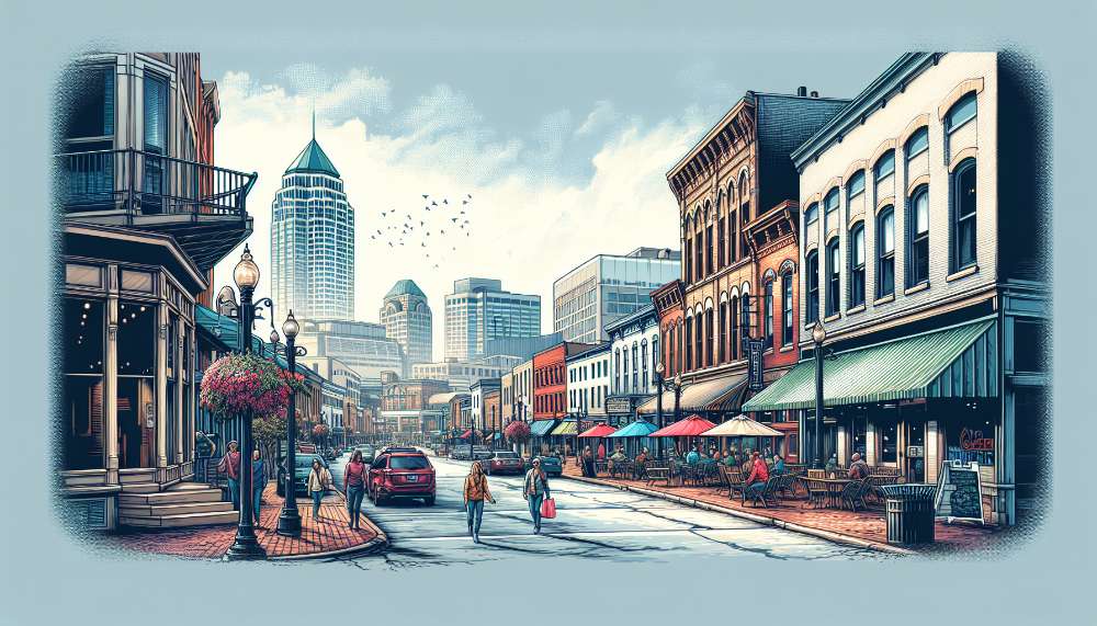 A vibrant street scene in Northeast South Bend