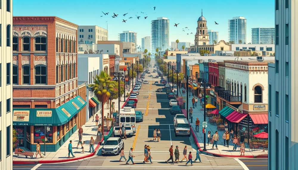 A vibrant street scene in Barrio Logan