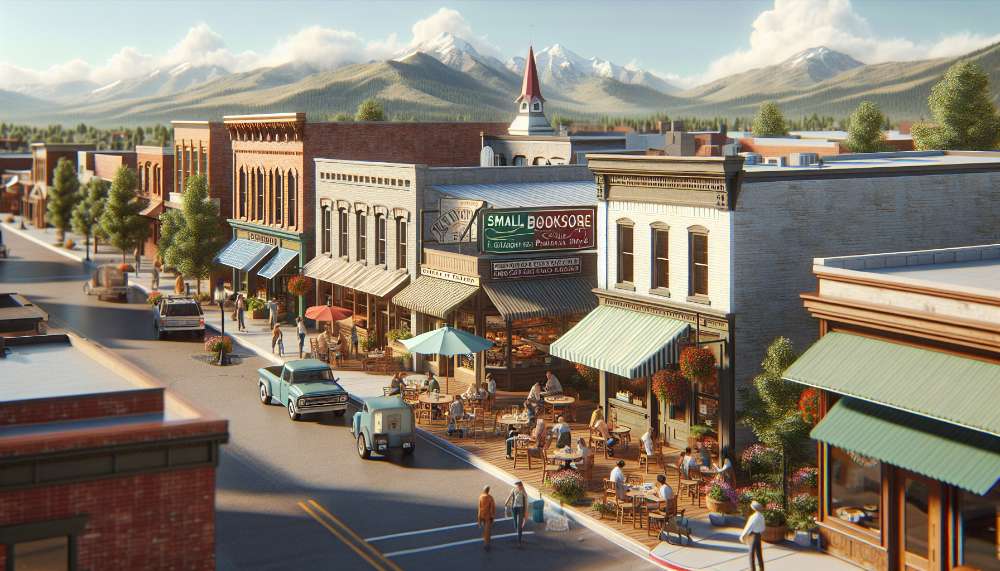 A vibrant street scene in Hollister