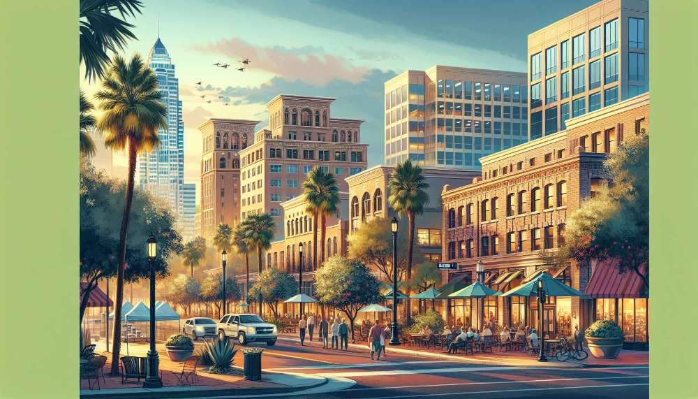 A vibrant street scene in Chandler