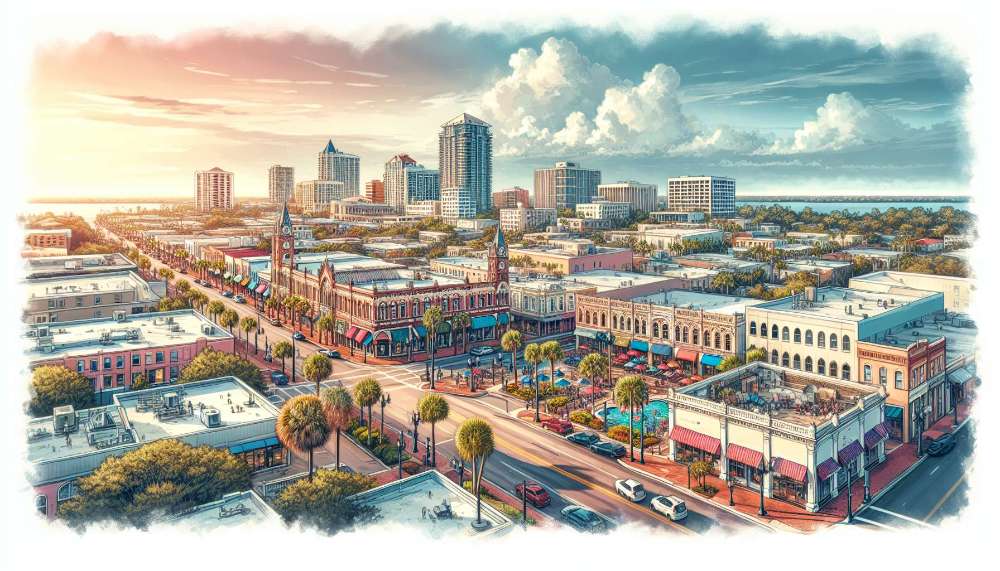 A vibrant street scene in Clearwater