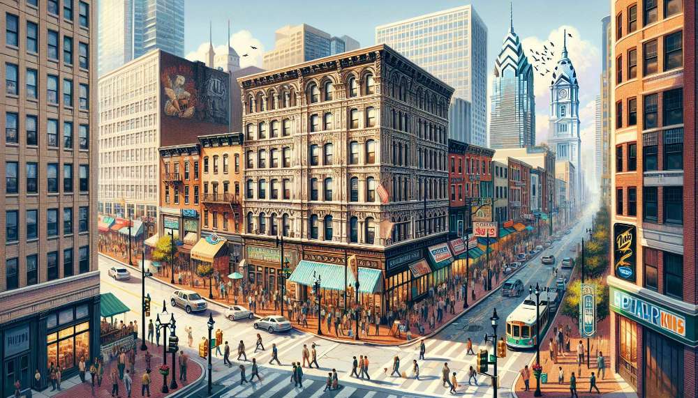 A vibrant street scene in Northeast Philadelphia