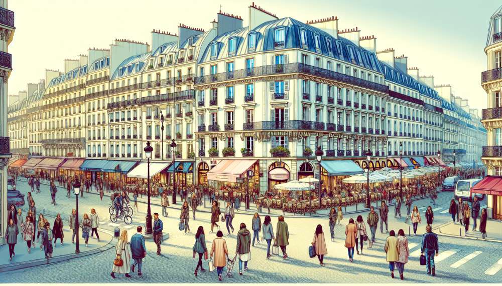 A vibrant street scene in Paris