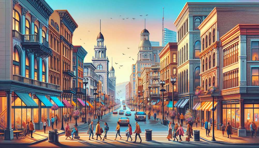 A vibrant street scene in Overtown