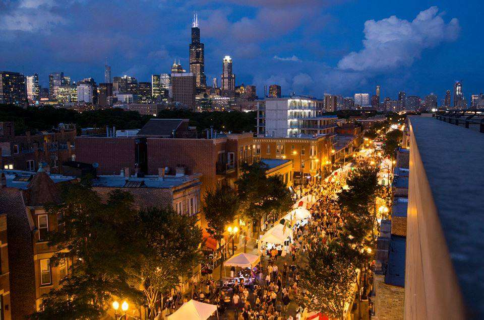 A vibrant street scene in Chicago