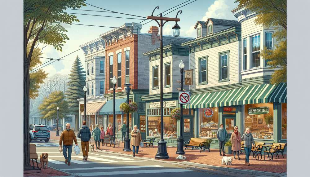 A vibrant street scene in Flat Rock