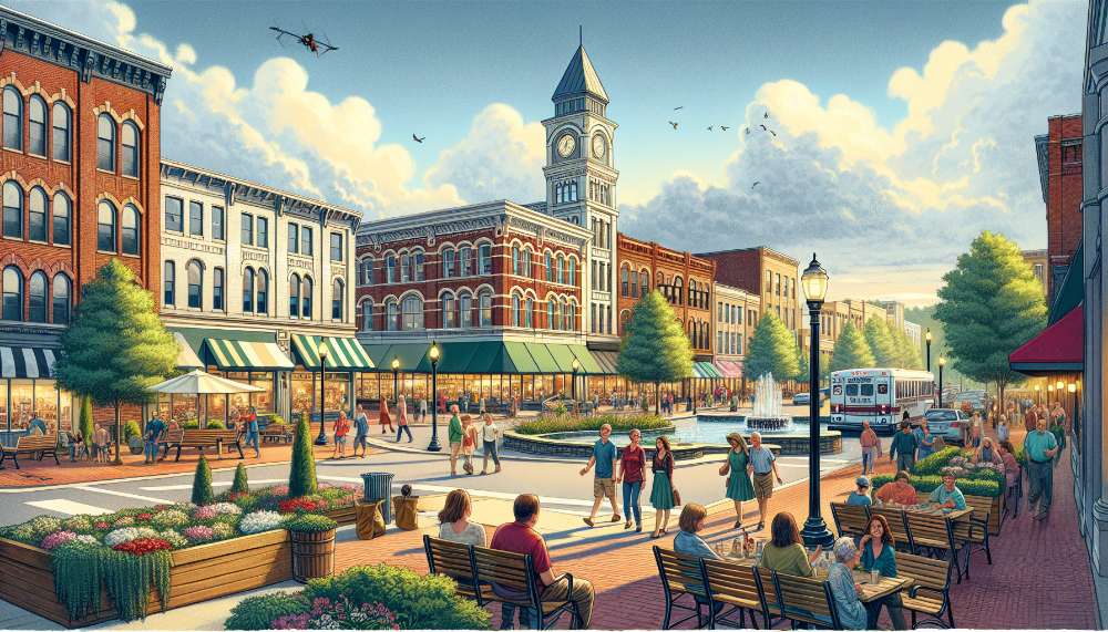 A vibrant street scene in Mooresville