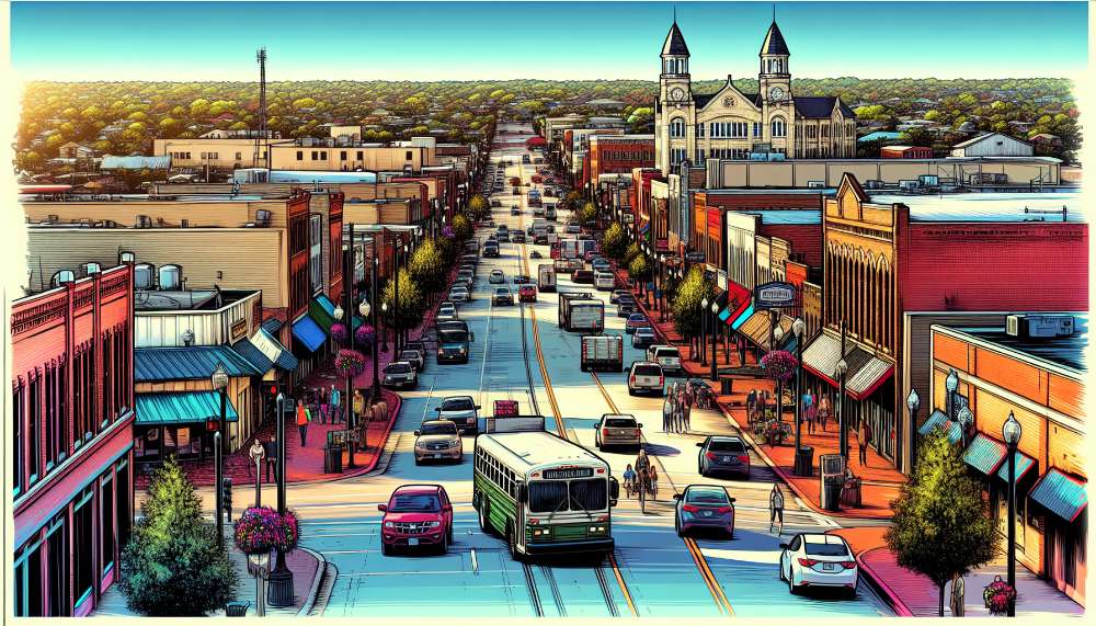 A vibrant street scene in Granbury