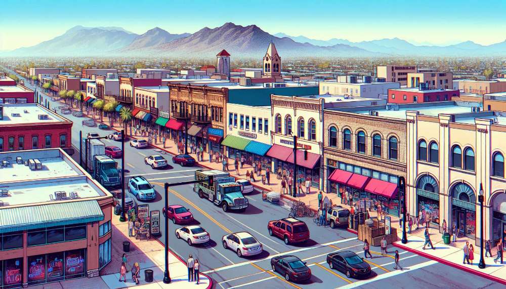 A vibrant street scene in Maricopa