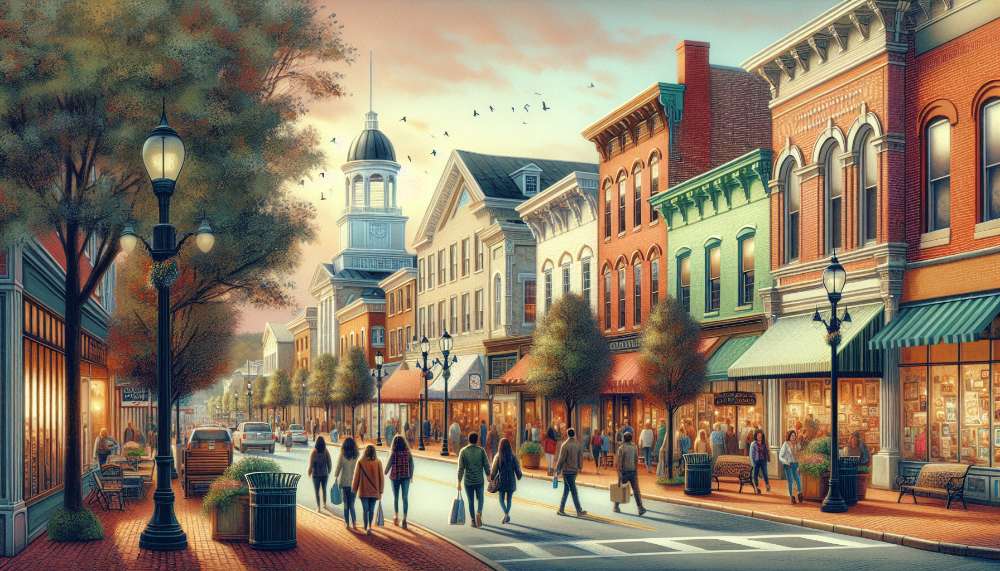 A vibrant street scene in West Chester