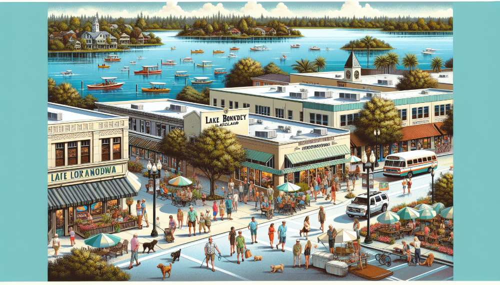 A vibrant street scene in Lake Bonny