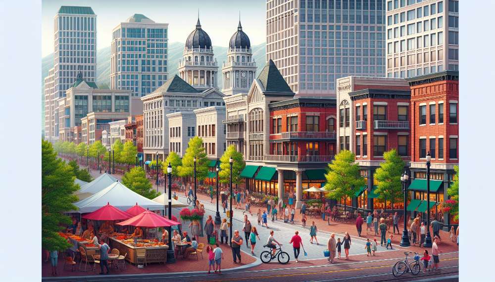 A vibrant street scene in Sandy