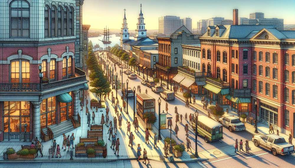 A vibrant street scene in Maryland