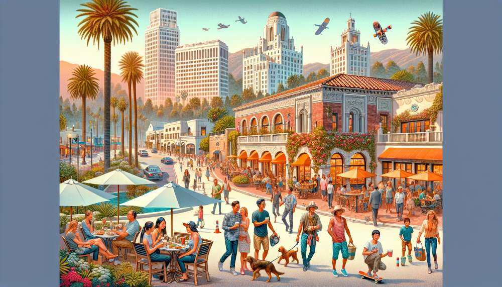 A vibrant street scene in Anaheim Resort