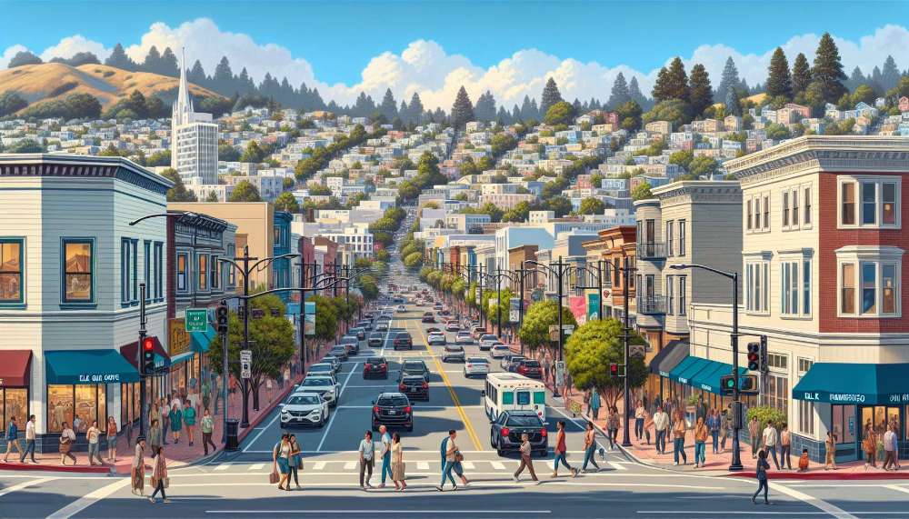 A vibrant street scene in Elk Grove